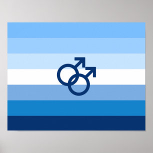 Poster Bandeira do Orgulho Gay Masculino MLM