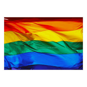Pôster Bandeira do orgulho gay SlipperyJoe's ondulando ve