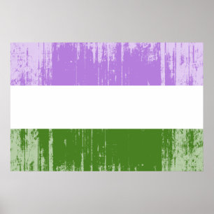 Pôster Bandeira do Orgulho Genderqueer