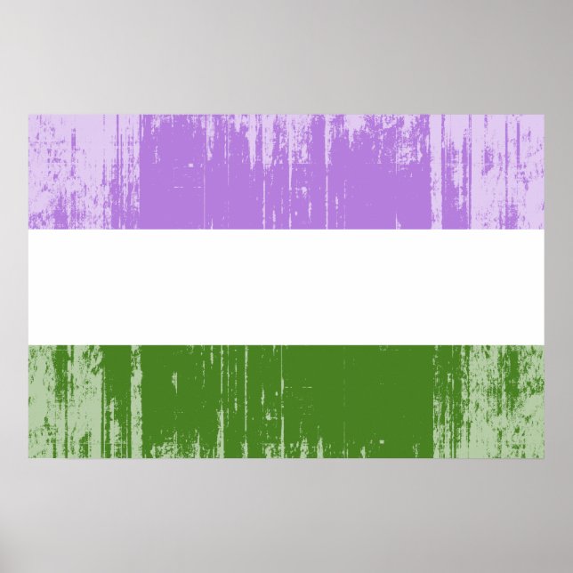 Pôster Bandeira do Orgulho Genderqueer (Frente)