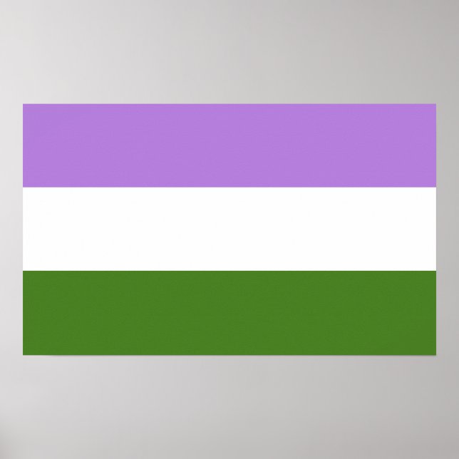 Poster Bandeira do Orgulho Genderqueer (Frente)