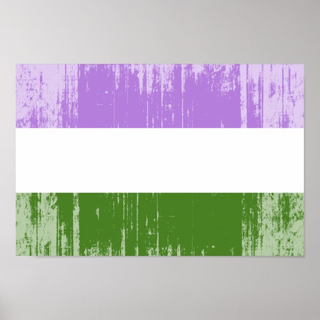 Poster Bandeira do Orgulho Genderqueer (Frente)