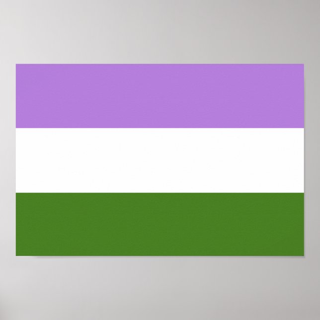 Pôster Bandeira do Orgulho Genderqueer (Frente)