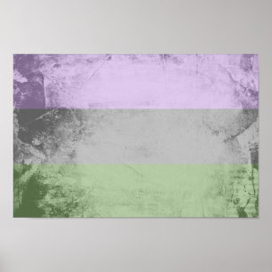 Poster Bandeira do Orgulho Genderqueer