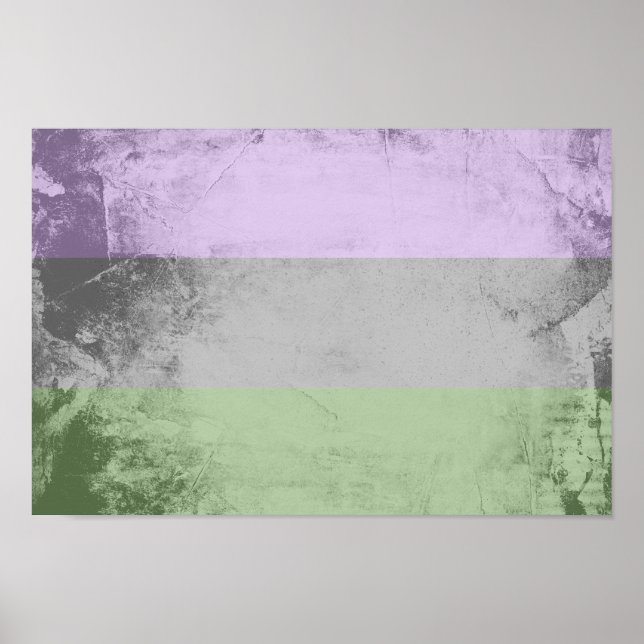 Poster Bandeira do Orgulho Genderqueer (Frente)