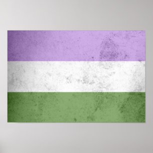 Pôster Bandeira do Orgulho Genderqueer