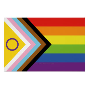 Pôster Bandeira do orgulho intersexo SlipperyJoe's fundo 