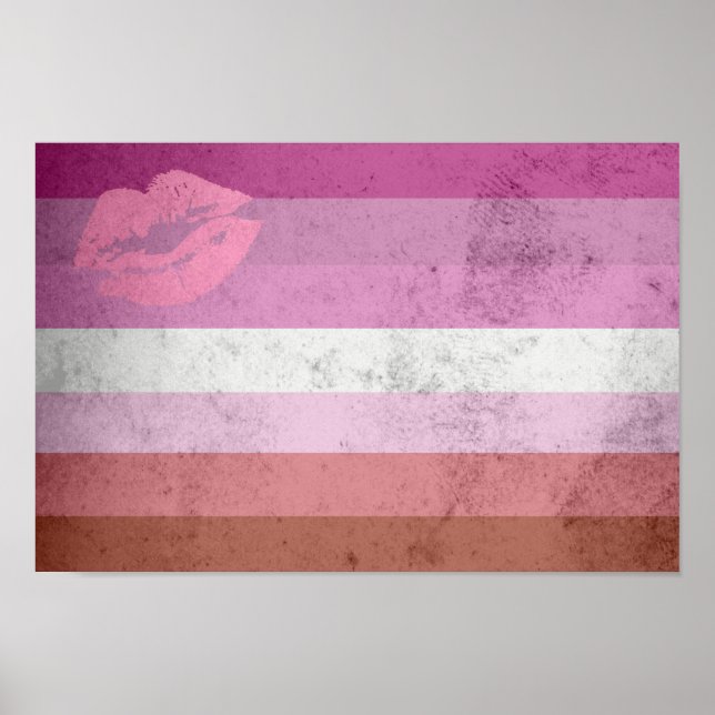 Poster Bandeira do Orgulho Lésbico de Batom (Frente)