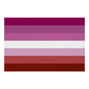Pôster bandeira do orgulho lésbico feminino da SlipperyJo