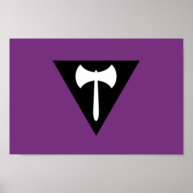 Poster Bandeira do Orgulho Lésbico Machado Roxo (Frente)