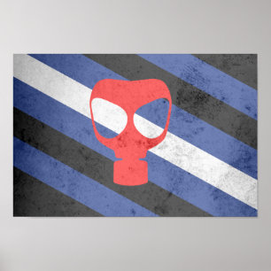 POSTER BANDEIRA DO ORGULHO MÁSCARA DE GÁS