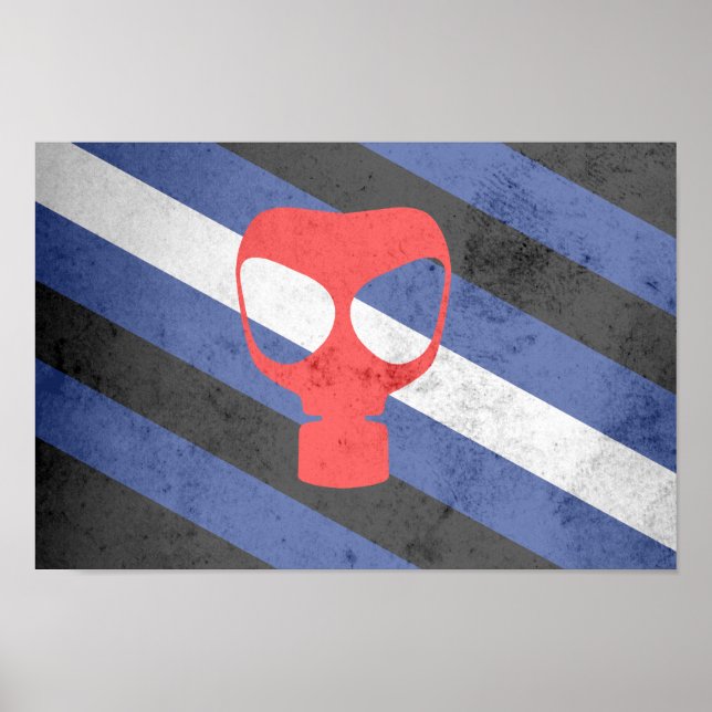 POSTER BANDEIRA DO ORGULHO MÁSCARA DE GÁS (Frente)
