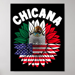 Poster Bandeira do Orgulho Mexicano Chicana Raízes México