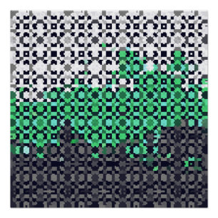 Pôster Bandeira do Orgulho Neutrois Abstrata Pixelada Tri