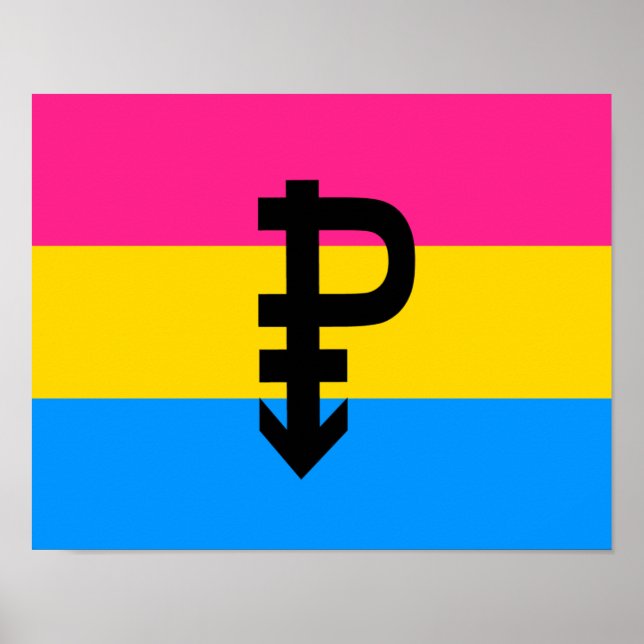 Poster Bandeira do Orgulho Pansexual (Frente)