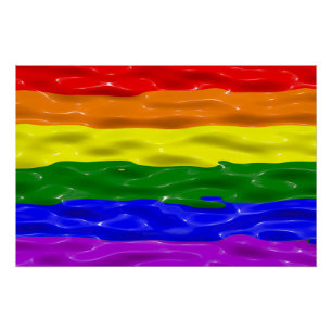 Pôster Bandeira do orgulho SlipperyJoe's líquido vermelho