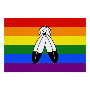 Pôster bandeira do orgulho two-spirit de SlipperyJoe simb