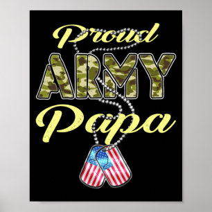 Poster Bandeira do Papai Exército Orgulhoso Camuflagem Pu