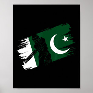 Poster Bandeira do Paquistão Fã de Críquete do Paquistão