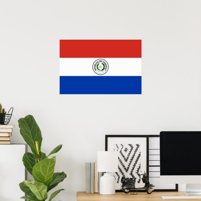 Poster bandeira do Paraguai (Escritório em casa)