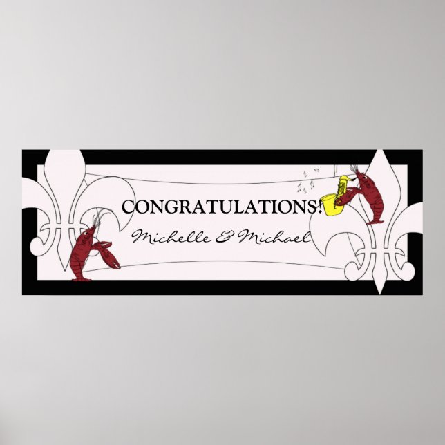 Poster Bandeira do Partido das Lagostas Negra Branca de L (Frente)