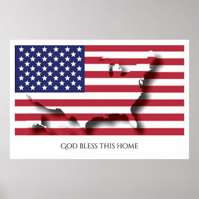 Poster Bandeira do Patriotic Home Customized da AMÉRICA d (Frente)