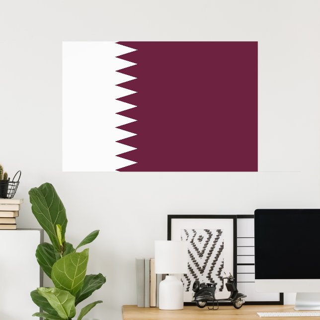 Poster bandeira do Qatar (Escritório em casa)
