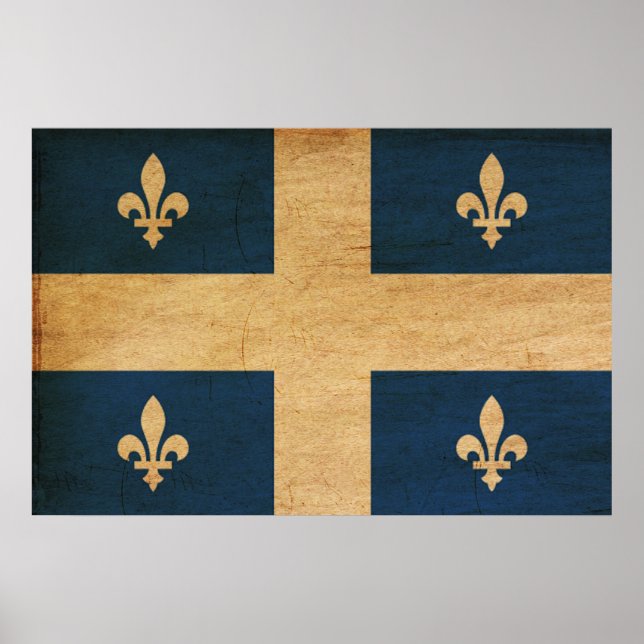 Poster Bandeira do Quebec (Frente)