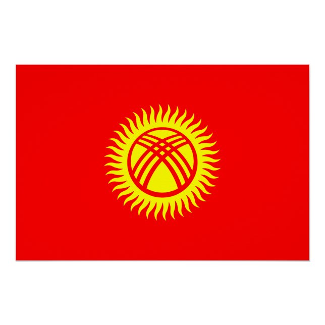 Pôster Bandeira do Quirguistão (Frente)