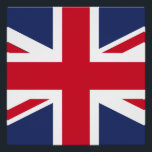 Pôster Bandeira do Reino Unido<br><div class="desc">A bandeira nacional do Reino Unido é a bandeira da União, também conhecida como bandeira da União. A bandeira é constituída pela cruz vermelha do Santo George (santo patrono da Inglaterra), de cor branca, sobreposta à Cruz de Ruas Patrick (santo patrono da Irlanda), que se sobrepõem ao Saco do Santo...</div>