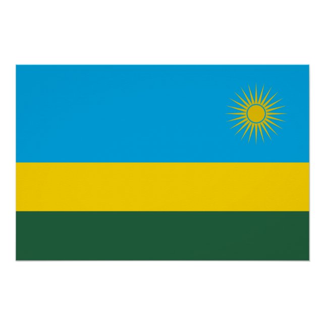 Pôster Bandeira do Ruanda (Frente)