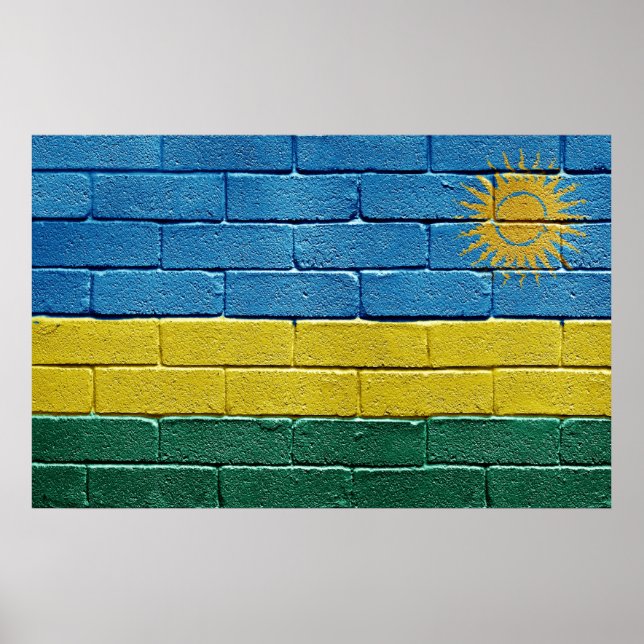 Poster Bandeira do Ruanda (Frente)
