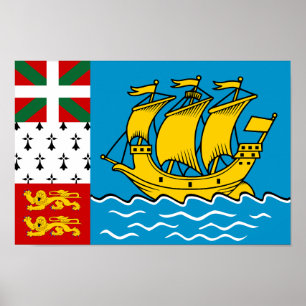 Poster Bandeira do santo Pierre e Miquelon