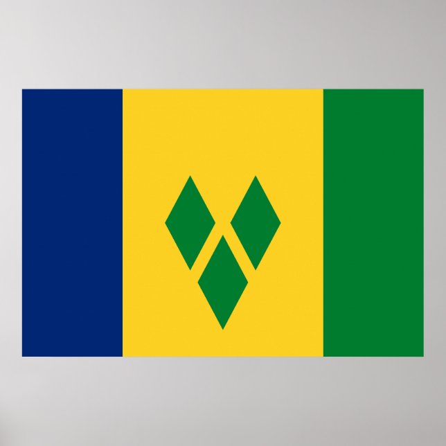 Poster Bandeira do Santo Vicente e Granadinas (Frente)