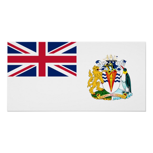 Pôster Bandeira do Território Antártico Britânico (Frente)
