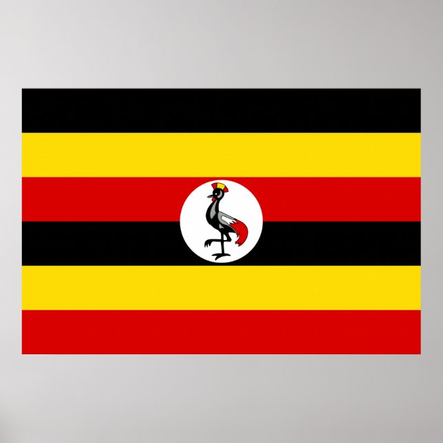 Poster Bandeira do Uganda (Frente)