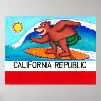 Poster Bandeira do Urso Navegador da Califórnia
