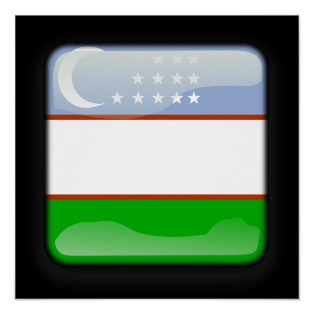 Pôster Bandeira do Usbequistão (Frente)