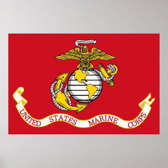 Pôster Bandeira do USMC Patriótico (Frente)
