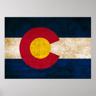 Pôster Bandeira do vintage de Colorado