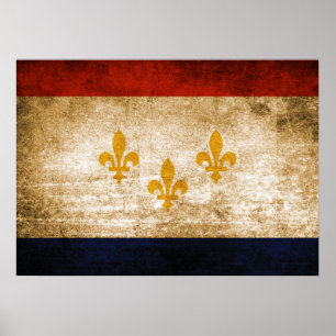 Pôster Bandeira do vintage de Nova Orleães