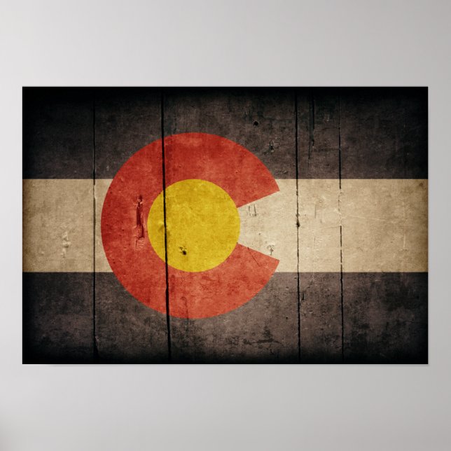 Pôster Bandeira do Wooden Colorado resistente (Frente)