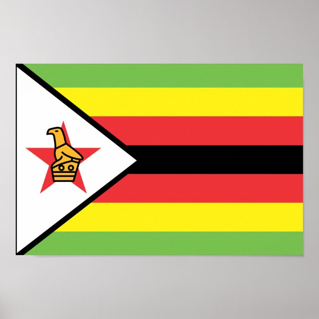 Poster Bandeira do Zimbabué (Frente)