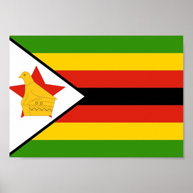 Pôster Bandeira do Zimbabué (Frente)