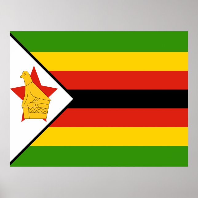 Poster Bandeira do Zimbabué (Frente)