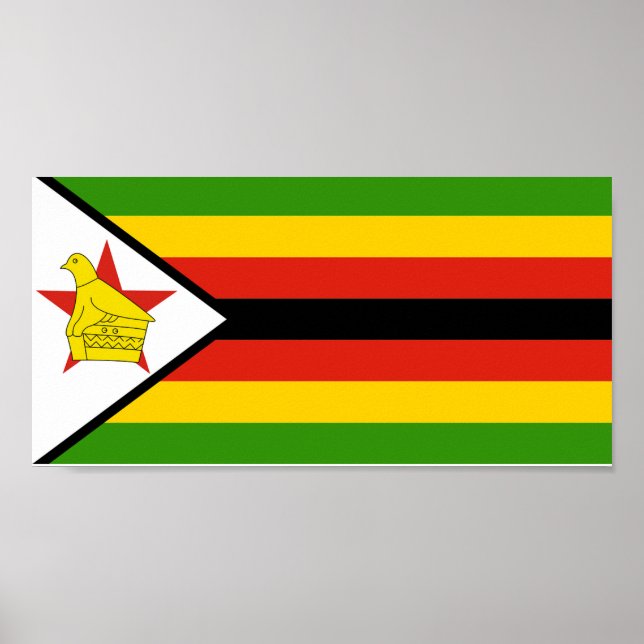 Poster Bandeira do Zimbabué (Frente)