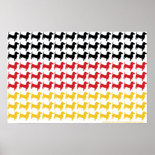 Poster Bandeira dos Dachshunds de Oktoberfest