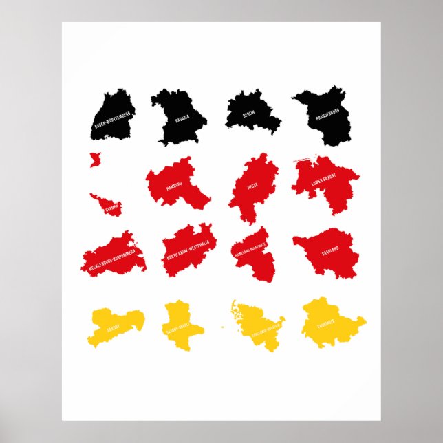 Poster Bandeira dos Estados Alemães (Frente)