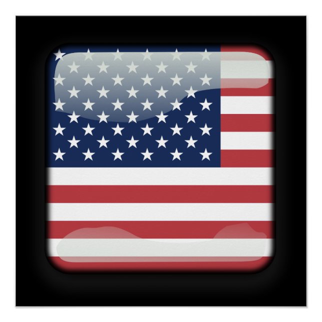 Pôster Bandeira dos Estados Unidos da América (Frente)