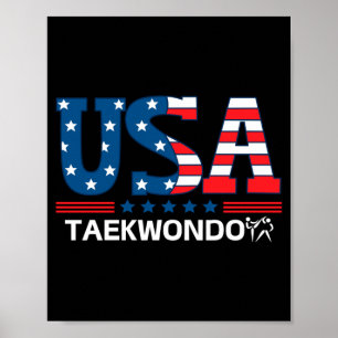 Poster Bandeira dos Estados Unidos do Taekwondo Masculino